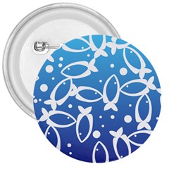 Blue Fish Water Aquarium 3  Buttons by danenraven