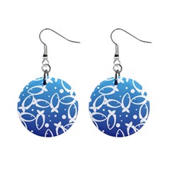 Blue Fish Water Aquarium Mini Button Earrings by danenraven