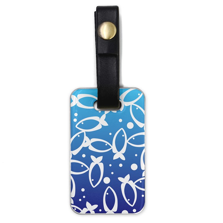 Blue Fish Water Aquarium Luggage Tag (one side)