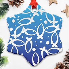 Blue Fish Water Aquarium Snowflake Ornament (two Sides) by danenraven