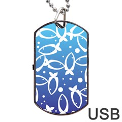 Blue Fish Water Aquarium Dog Tag Usb Flash (two Sides) by danenraven