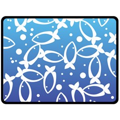 Blue Fish Water Aquarium Double Sided Fleece Blanket (large)  by danenraven