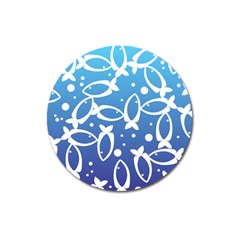 Blue Fish Water Aquarium Magnet 3  (round) by danenraven