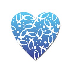 Blue Fish Water Aquarium Heart Magnet by danenraven