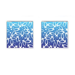 Blue Fish Water Aquarium Cufflinks (square) by danenraven