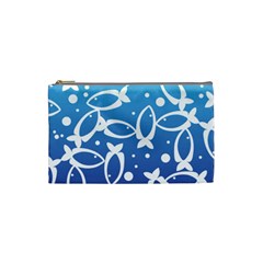 Blue Fish Water Aquarium Cosmetic Bag (small) by danenraven