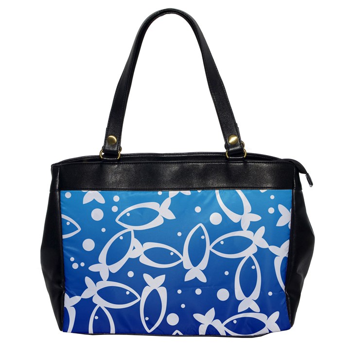 Blue Fish Water Aquarium Oversize Office Handbag