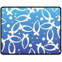 Blue Fish Water Aquarium Fleece Blanket (medium)  by danenraven