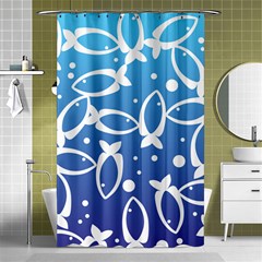 Blue Fish Water Aquarium Shower Curtain 48  X 72  (small)  by danenraven