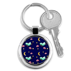 Sleepy Sheep Star And Moon Key Chain (round) by danenraven