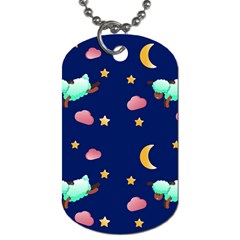 Sleepy Sheep Star And Moon Dog Tag (two Sides) by danenraven