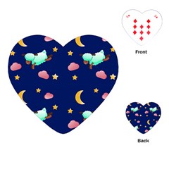 Sleepy Sheep Star And Moon Playing Cards Single Design (heart) by danenraven