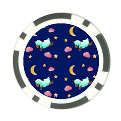 Sleepy Sheep Star And Moon Poker Chip Card Guard by danenraven