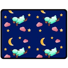 Sleepy Sheep Star And Moon Fleece Blanket (large)  by danenraven