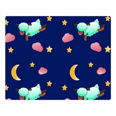 Sleepy Sheep Star And Moon Double Sided Flano Blanket (large)  by danenraven