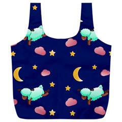 Sleepy Sheep Star And Moon Full Print Recycle Bag (xxxl) by danenraven