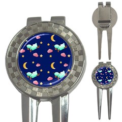 Sleepy Sheep Star And Moon 3-in-1 Golf Divots by danenraven