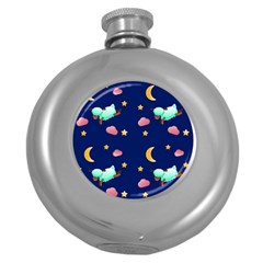 Sleepy Sheep Star And Moon Round Hip Flask (5 Oz) by danenraven