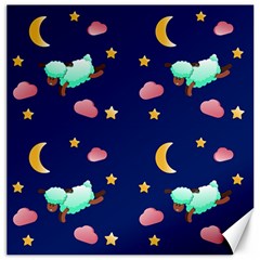 Sleepy Sheep Star And Moon Canvas 12  X 12  by danenraven