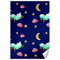 Sleepy Sheep Star And Moon Canvas 20  X 30  by danenraven