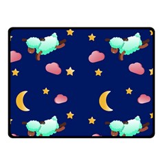 Sleepy Sheep Star And Moon Fleece Blanket (small) by danenraven