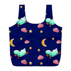 Sleepy Sheep Star And Moon Full Print Recycle Bag (l) by danenraven