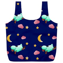 Sleepy Sheep Star And Moon Full Print Recycle Bag (xl) by danenraven