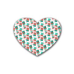 Birthday Pattern Party Celebration Rubber Heart Coaster (4 Pack) by danenraven