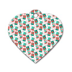 Birthday Pattern Party Celebration Dog Tag Heart (two Sides) by danenraven