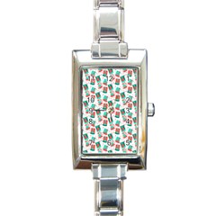 Birthday Pattern Party Celebration Rectangle Italian Charm Watch by danenraven