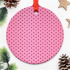 Polka Dot Dots Pattern Dot Ornament (round) by danenraven