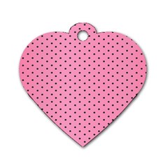 Polka Dot Dots Pattern Dot Dog Tag Heart (two Sides) by danenraven