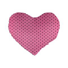 Polka Dot Dots Pattern Dot Standard 16  Premium Flano Heart Shape Cushions by danenraven