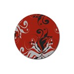 Nature Background Abstract Red Gray Black Magnet 3  (Round) Front