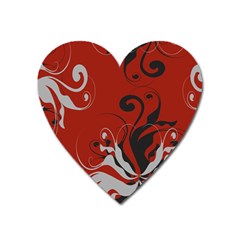 Nature Background Abstract Red Gray Black Heart Magnet by danenraven