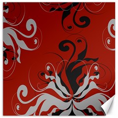 Nature Background Abstract Red Gray Black Canvas 16  X 16  by danenraven