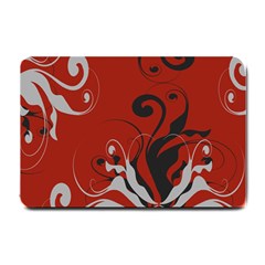 Nature Background Abstract Red Gray Black Small Doormat  by danenraven