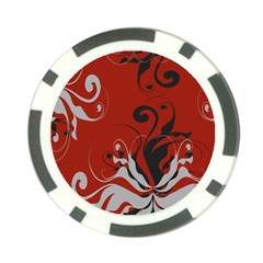 Nature Background Abstract Red Gray Black Poker Chip Card Guard by danenraven