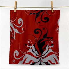 Nature Background Abstract Red Gray Black Face Towel by danenraven