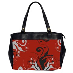 Nature Background Abstract Red Gray Black Oversize Office Handbag (2 Sides) by danenraven