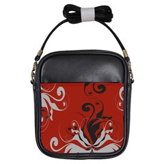 Nature Background Abstract Red Gray Black Girls Sling Bag by danenraven