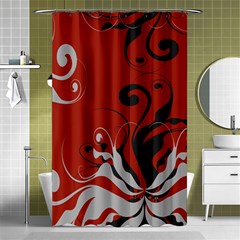 Nature Background Abstract Red Gray Black Shower Curtain 48  X 72  (small)  by danenraven