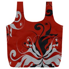 Nature Background Abstract Red Gray Black Full Print Recycle Bag (xxxl) by danenraven