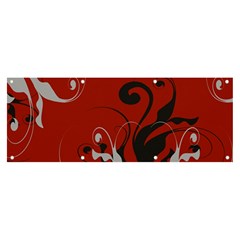 Nature Background Abstract Red Gray Black Banner And Sign 8  X 3 