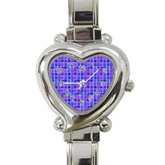 Background Mosaic Purple Blue Heart Italian Charm Watch