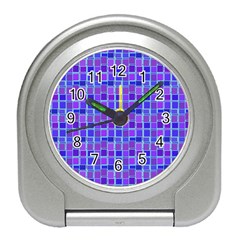 Background Mosaic Purple Blue Travel Alarm Clock