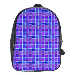 Background Mosaic Purple Blue School Bag (large) by danenraven