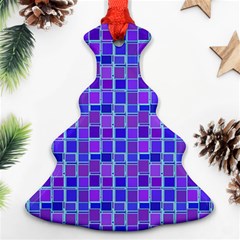 Background Mosaic Purple Blue Christmas Tree Ornament (two Sides) by danenraven