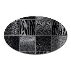 Gray Animal Print Oval Magnet by danenraven