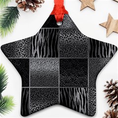 Gray Animal Print Star Ornament (two Sides) by danenraven